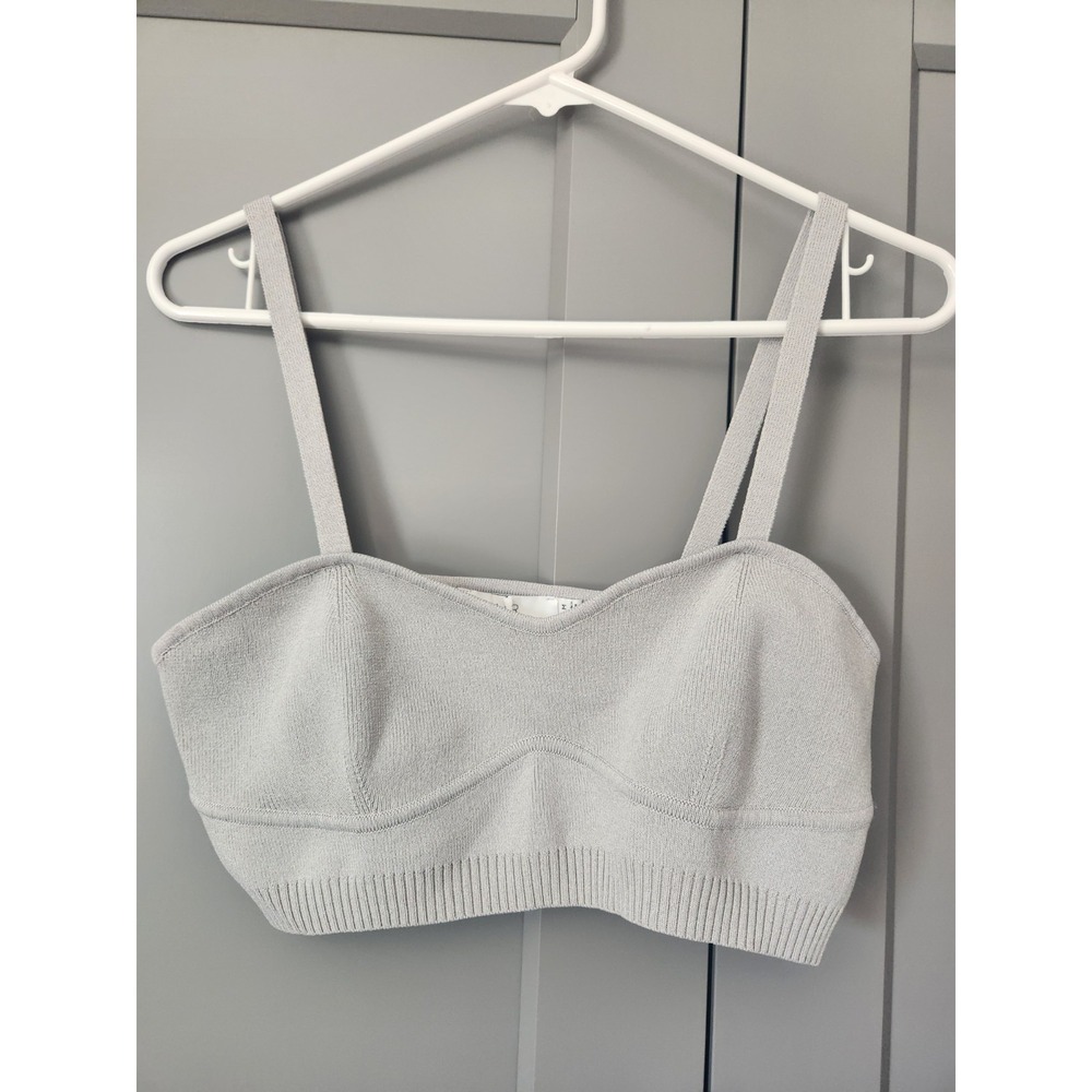 New ASTR The Label Bustier Knit Sweater Sleeveless Tank M Medium Gray Grey